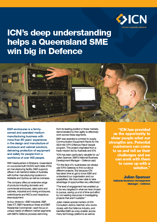 ICN helps B&R Enclosures win big in Defence